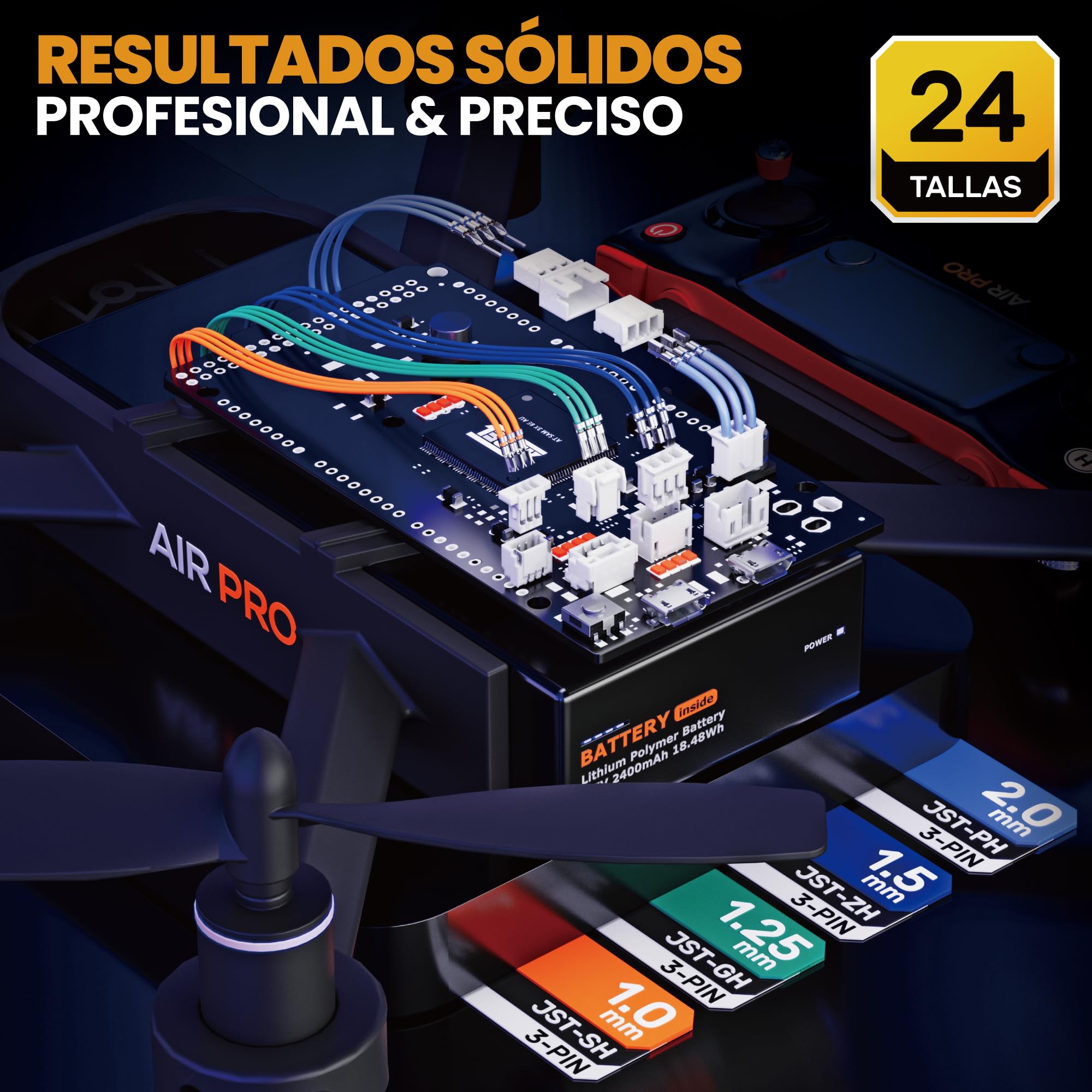 SOMELINE Kit de Crimpadora y Conectores, 41 Tipos, JST-SH 1,0mm/GH 1,25mm/ZH 1,5mm/PH 2,0mm, Compatible Molex PicoBlade 1,25mm & 51005/51006 2,0mm, Crimper 0,03-0,5mm²/32-20 AWG
