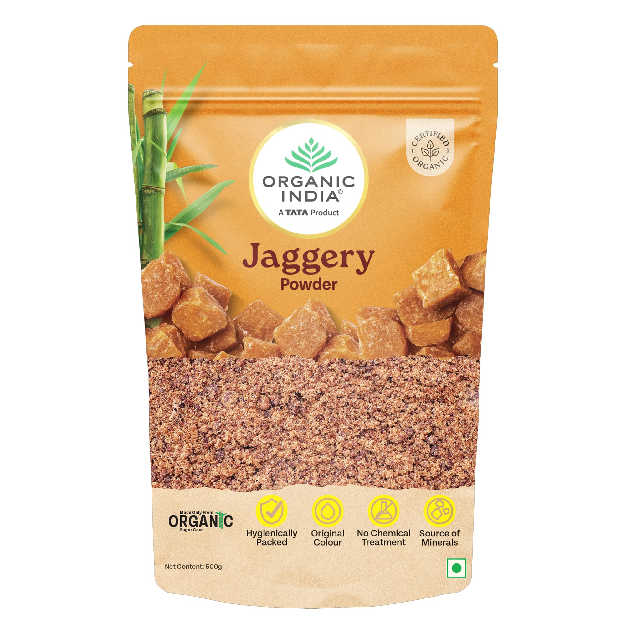 ORGANIC INDIA Jaggery Powder - 500G, Pure & Natural, No Chemical Additives, Rich In Vitamins & Minerals, A Healthy Sugar Substitute