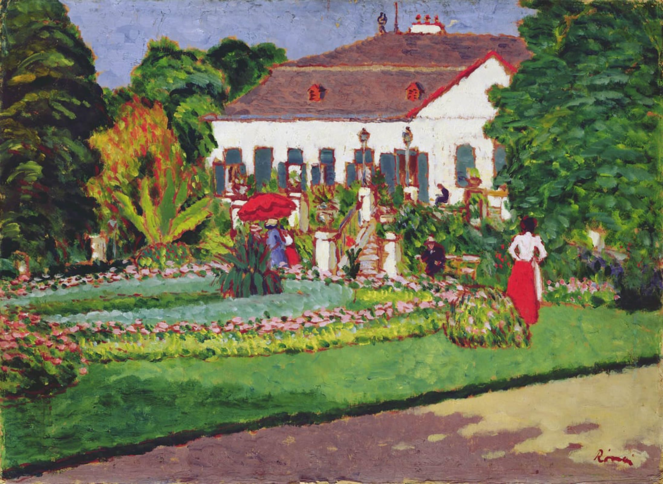 POSTERIIk Vintage Classic Picture Landscape Artwork Manor House in Kertvelyes by József Rippl Rónai Portrait Canvas Painting for Office Home Decor 60x90cm