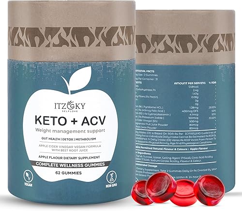 (Paquete -1, 62 gomitas) Keto ACV Gummies para pérdida de peso, gomitas Keto ACV gomitas Shark Fat Tank, digestión, desintoxicación y limpieza,