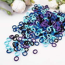 400 PCS Baby Hair Ties - No Damage Elastic Ponytail Holders, Soft Seamless Multicolor Hair Bands for Toddlers and Girls, Baby Hair Accessories (Mixed blue)
