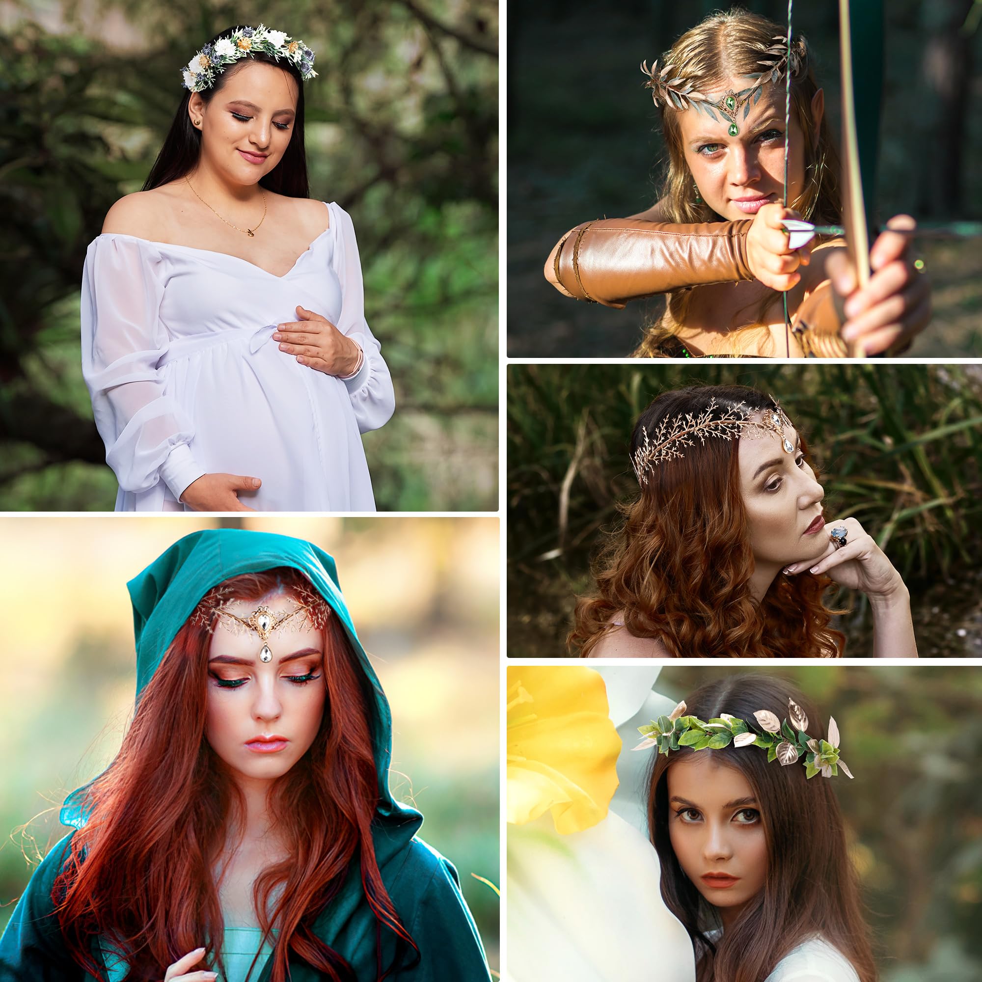 MOSTORY Forest Elf Laurel Crown for Women Woodland Fairy Headpiece for Renaissance Festival Cosplay Photo Shoot - Image 4