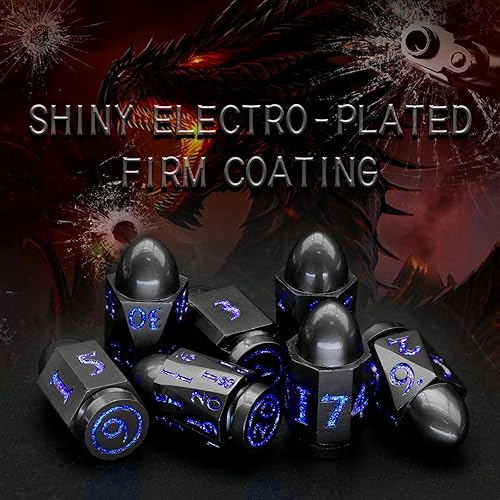 Miniatura 7 de FONVGOGO Juego de dados DND de metal bala para Dungeons and Dragons D&D RPG dados únicos y geniales dados Cyberpunk para juegos de rol de ciencia