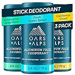 Oars + Alps Deodorant for Men & Women, Aluminum Free Deodorant for Men, Dermatologist Tested, Clean Ingredients, Non Toxic, Vegan, Long Lasting, Odor Protection, Variety Pack 3pk, 2.6oz