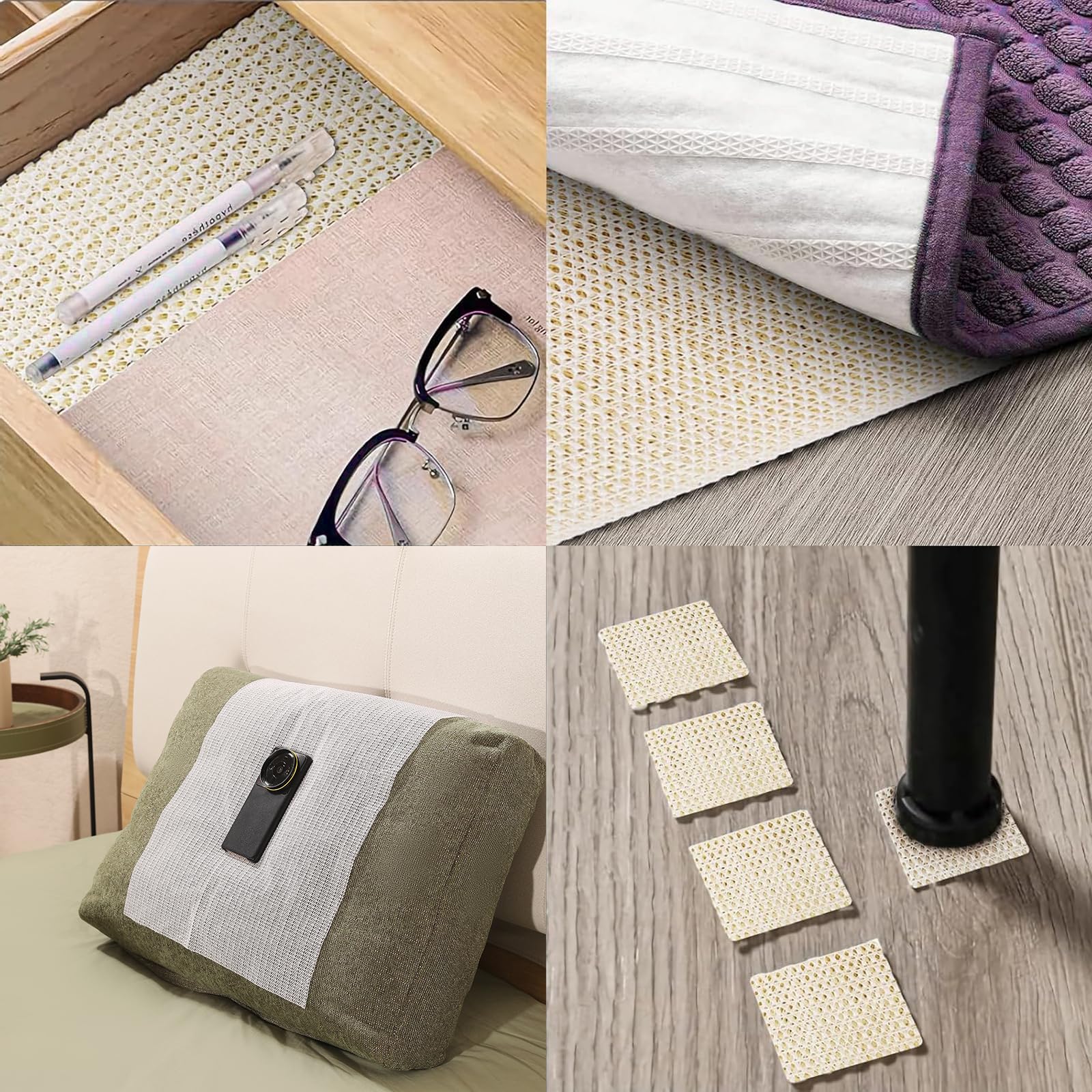 Sottotappeto Antiscivolo 2 Pezzi 150x200cm - In PVC, Beige, Per Interni E Auto