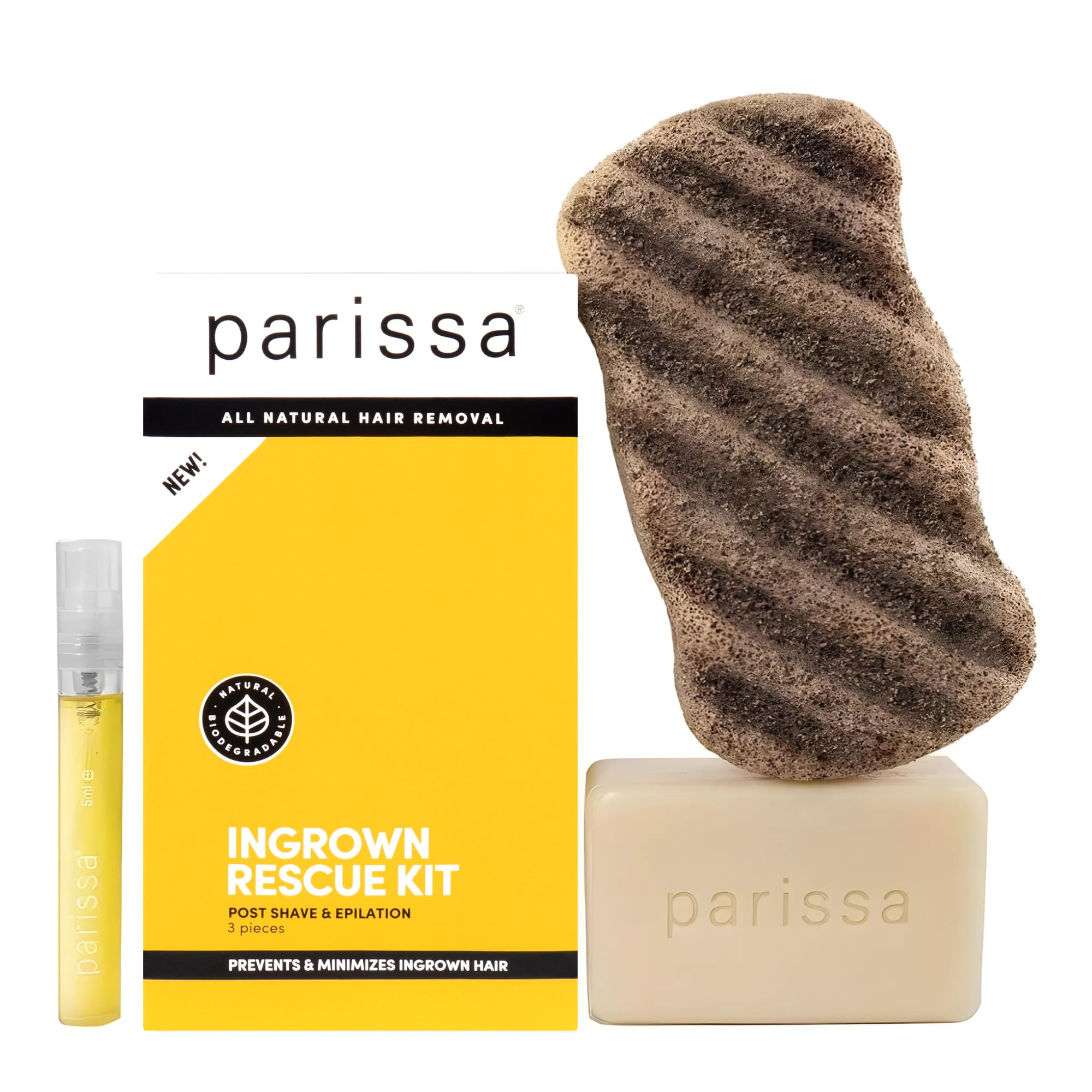 Parissa Ingrown Rescue Kit, Post-Hair Removal Treatment for Ingrown Hair & Razor Bumps, 3 Step Kit to Cleanse, Exfoliate, and Moisturize INGROWN HAIR KIT