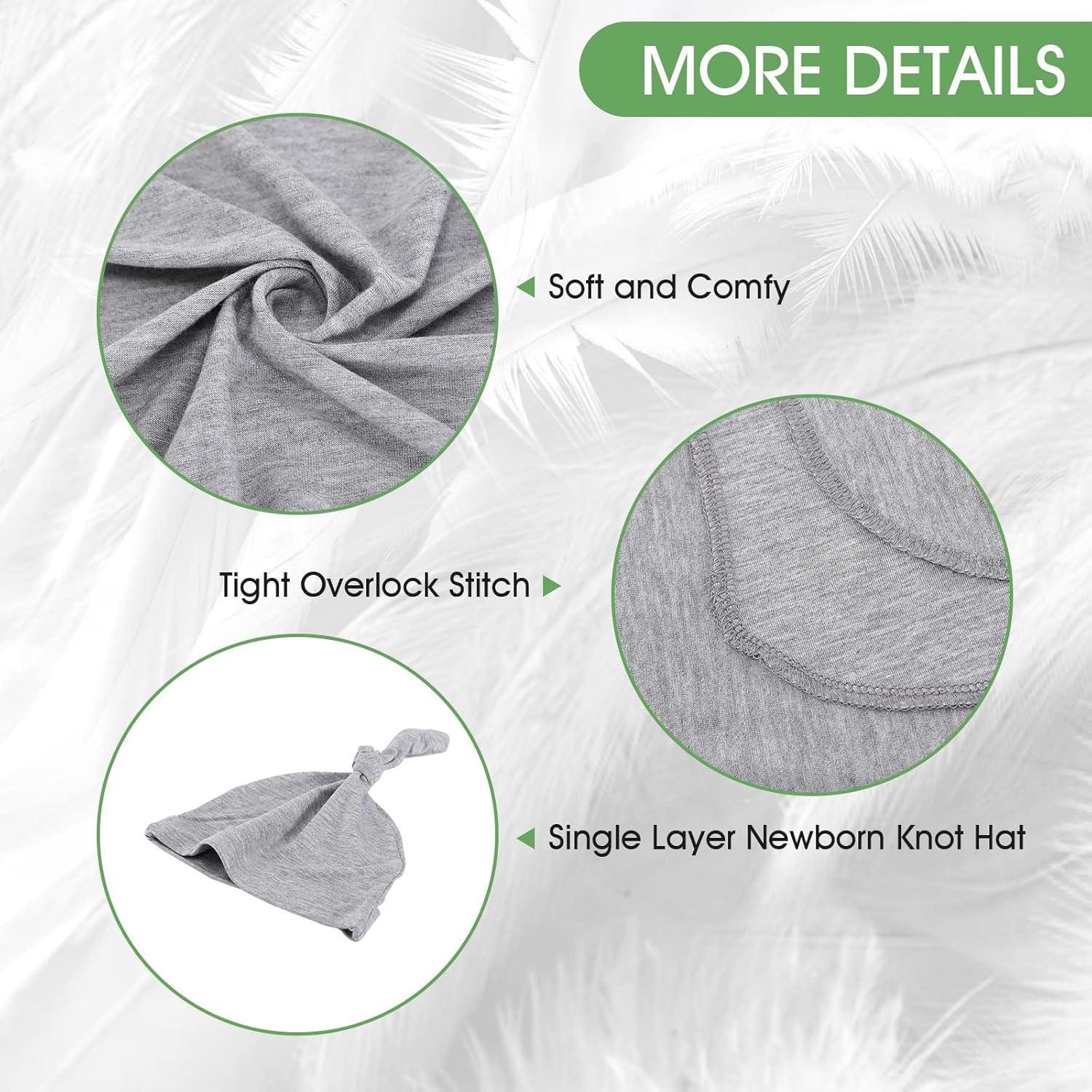 iEvolve Cotton Knitted Baby Swaddle Blanket with Hat Headband Set Newborn Swaddle Wrap Receiving Blankets for Baby Girl Boy 35" x 35"(Sapphire Blue) - Image 4