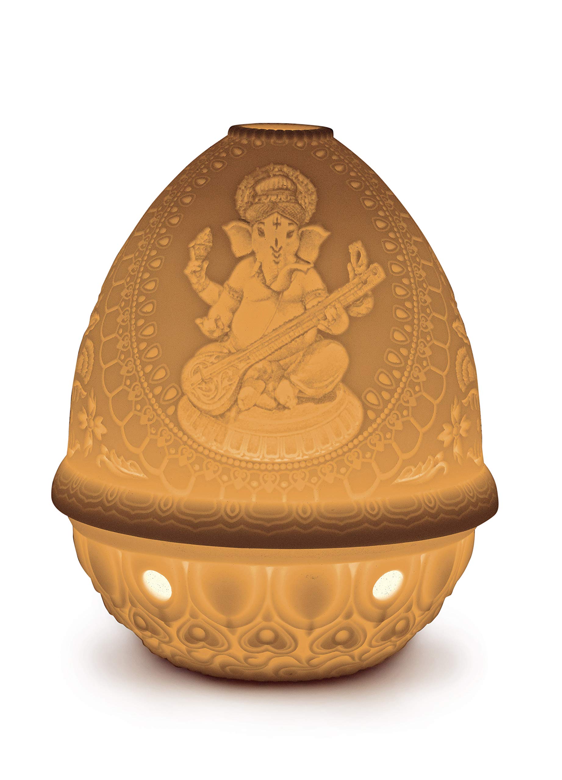 LLADRÓ Veena Ganesha Lithophane. Porcelain Litophane.