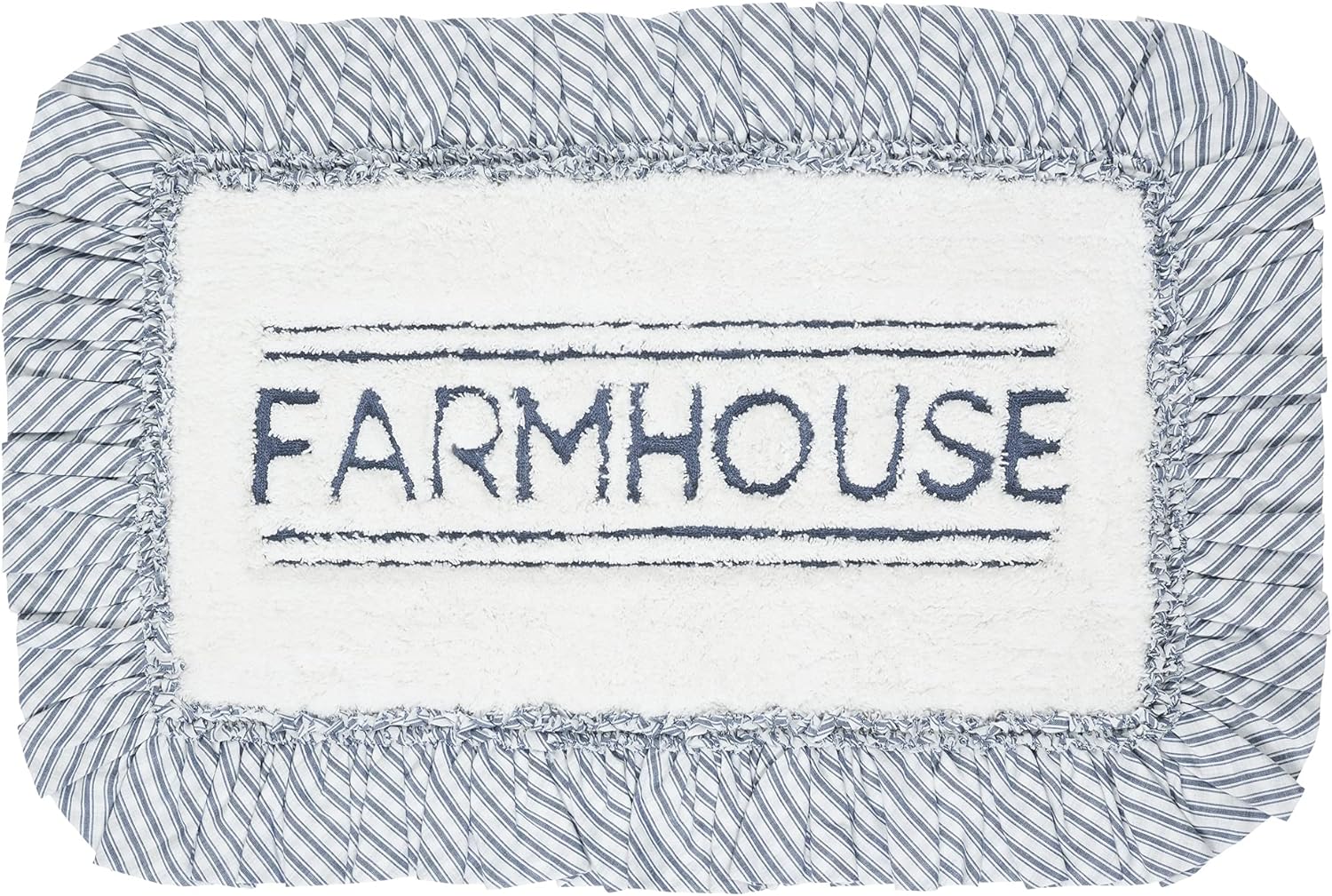 VHC Brands Sawyer Mill Farmhouse Bathmat, Blue, 20x30