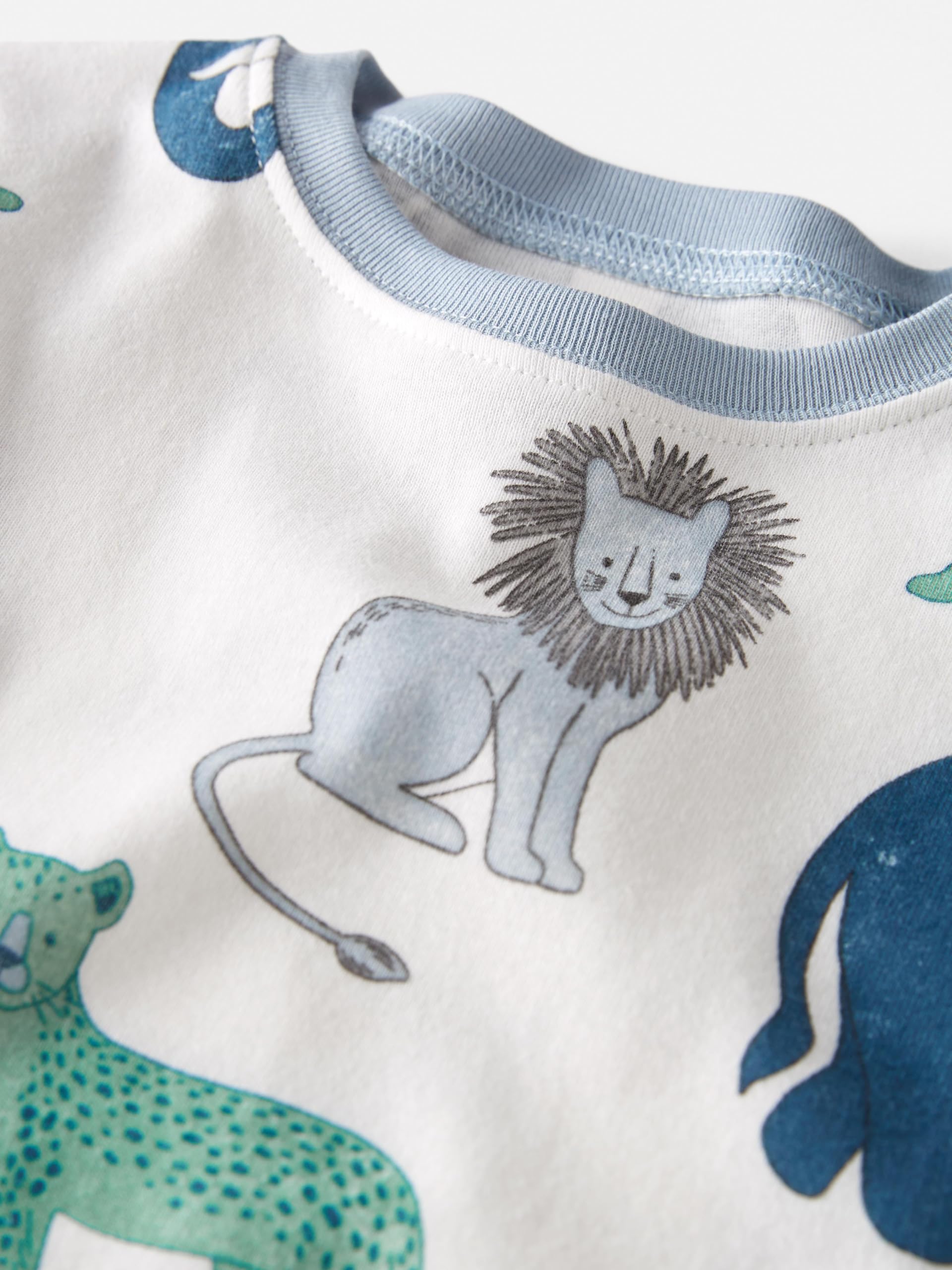 little planet by carter's Baby 2-Piece Pajamas Made with Organic Cotton, Blue Safari Animals, 4T