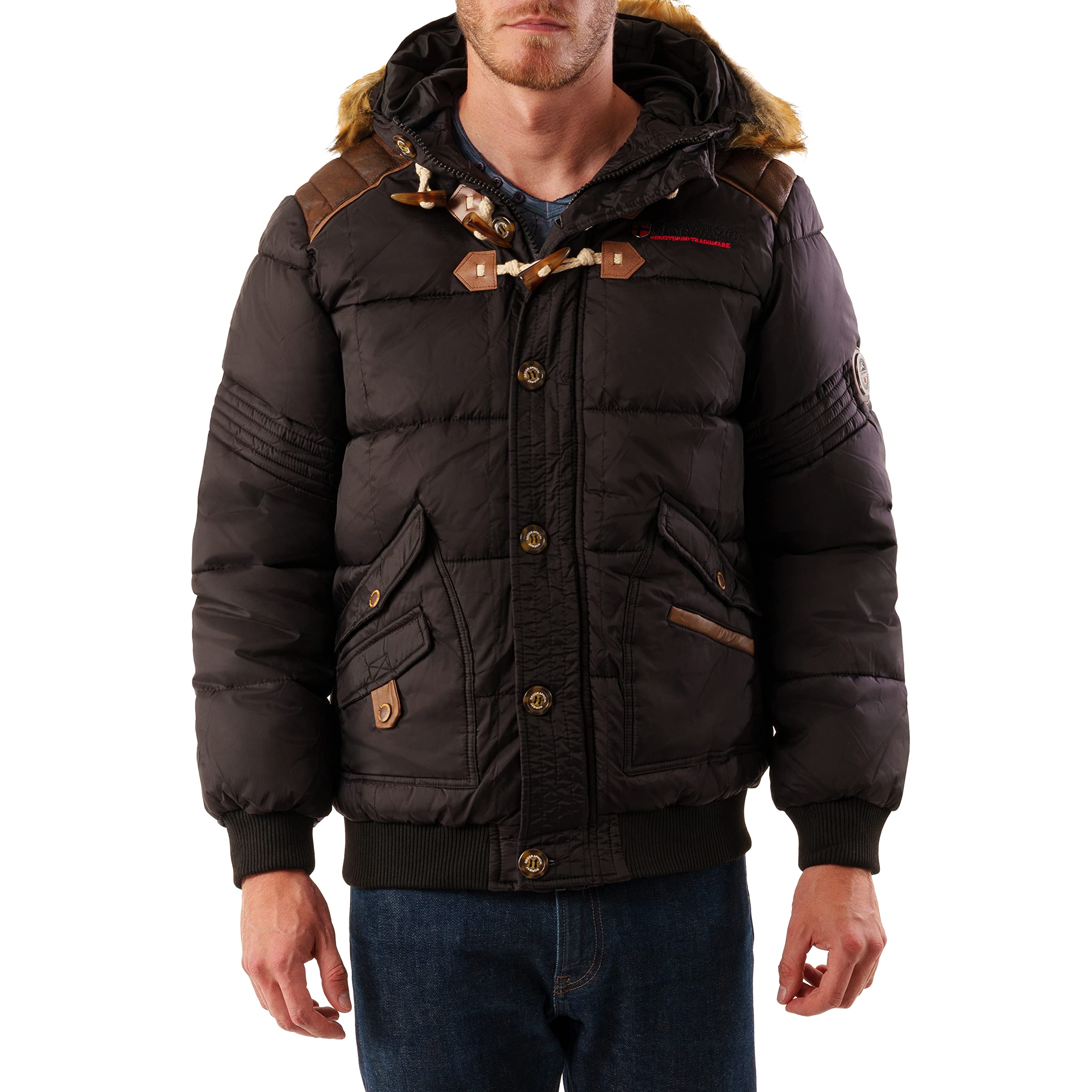 Geographical Norway Belphegore Men Distribrands - Giacca Calda Uomo Casual - Cappotto Cappuccio Antivento - Giubbotto Caldo Invernale Giacca - Giacche Classico Zip Uomo Parka