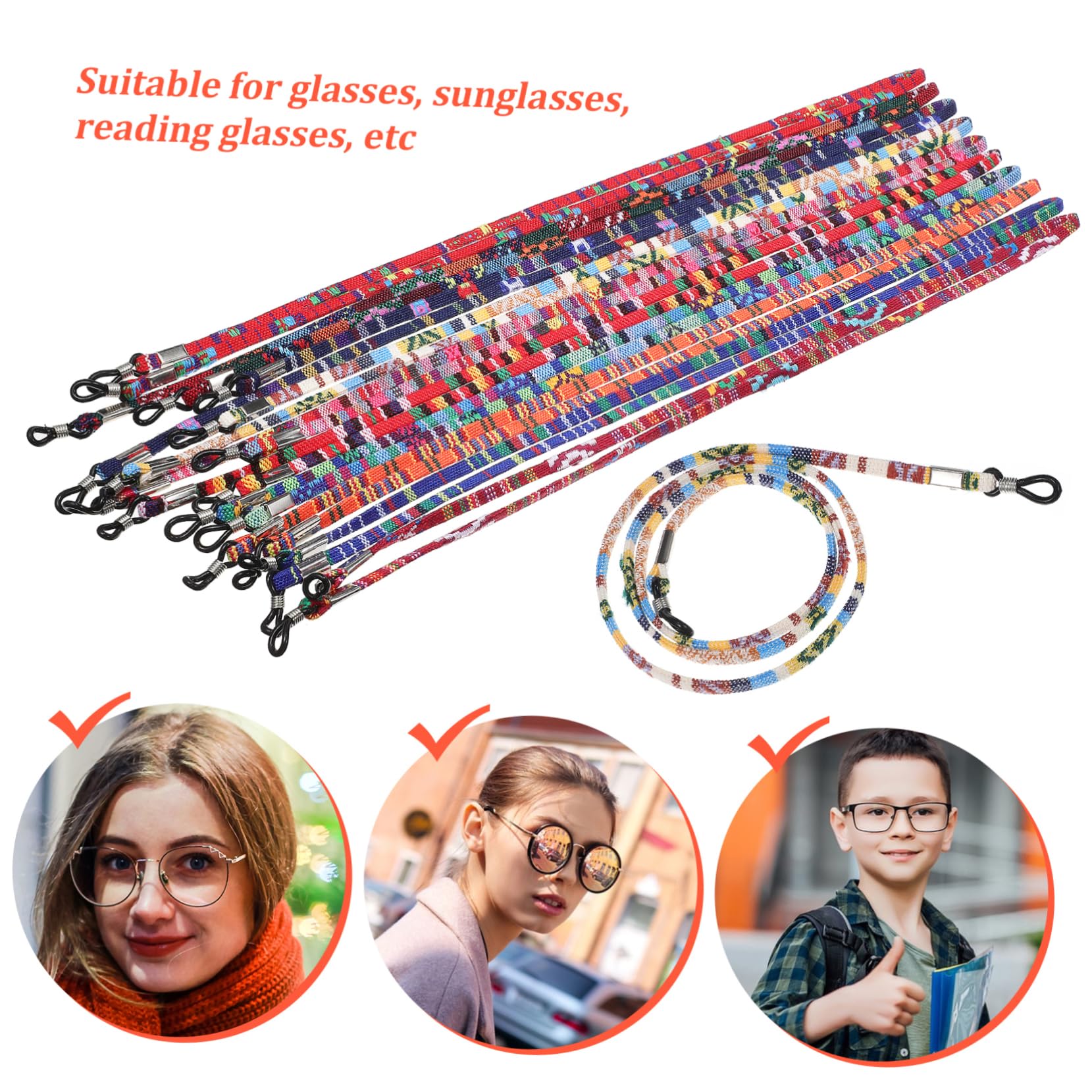 50stücke Bohemian Brillenband Bunte Brillenhalterung Anti-rutsch Brillen-schnur Für Sonnenbrillen Und Lesebrillen Modisches Eyewear Zubehör Für Stilvolle Outfits