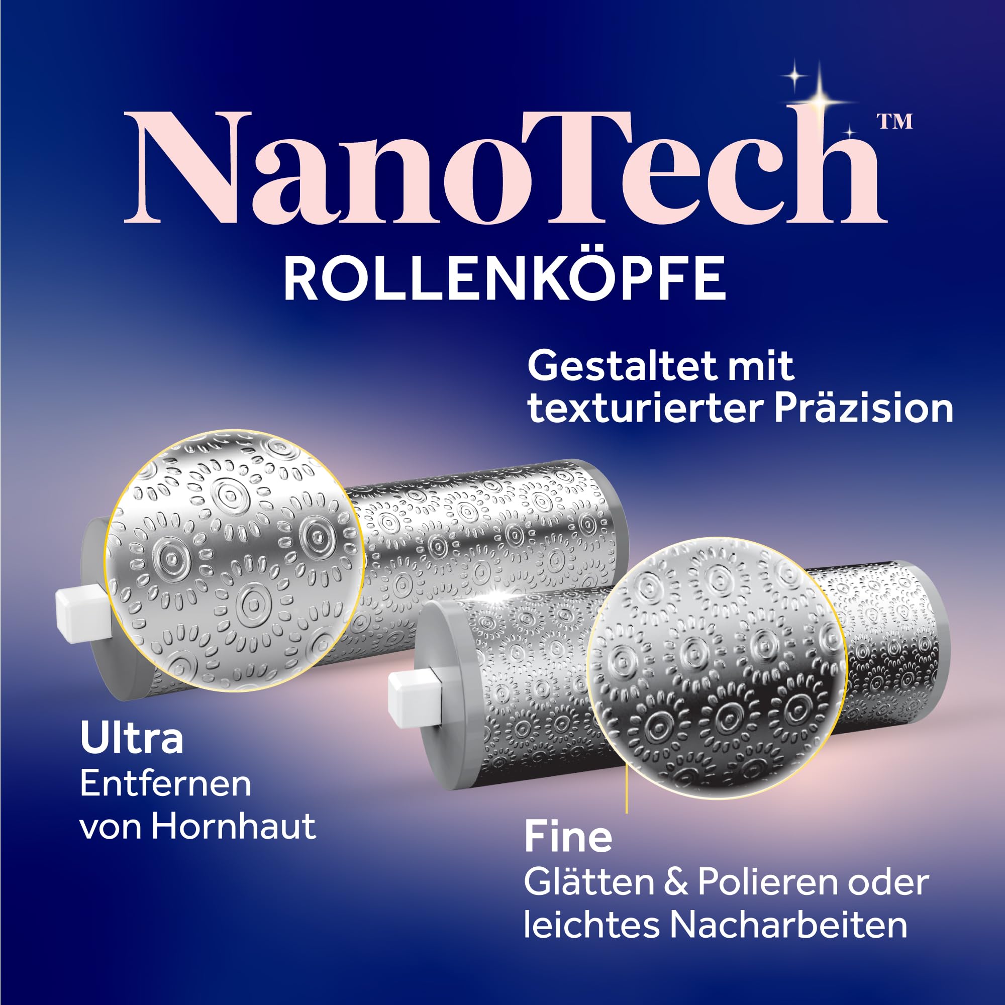 Dr. Scholl’s Pedi Perfect Luxe Wasserdichter, Wiederaufladbarer, Elektrischer Fußhornhautentferner mit x3 Rollenköpfen – Entfernt harte Haut für weiche schöne Füße, 90 Minuten Laufzeit,