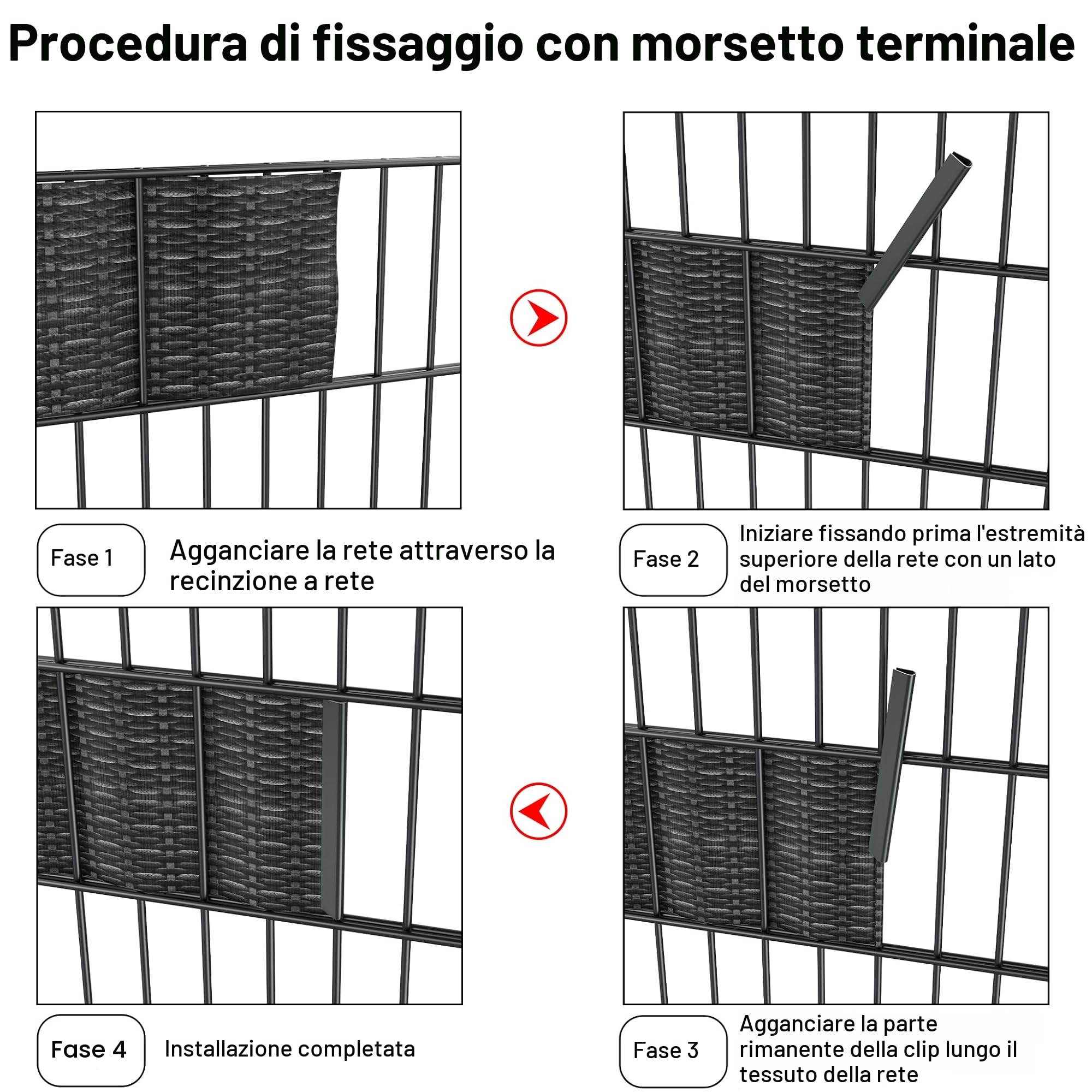 LZQ Strisce frangivista in PVC, extra spesse, opache, a doppia asta, con 20 clip di fissaggio per recinzione da giardino, balcone (35 m x 19 cm, motivo rattan)