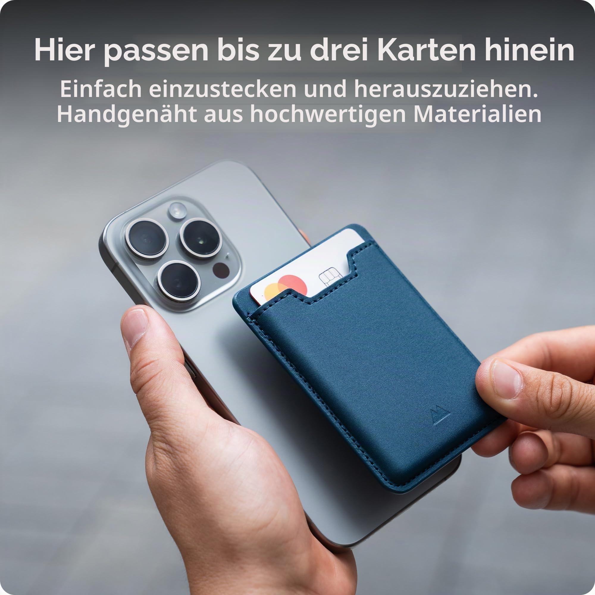 Mous Kartenhalter für MagSafe, starker Magnet-Kartenhalter, Marineblau