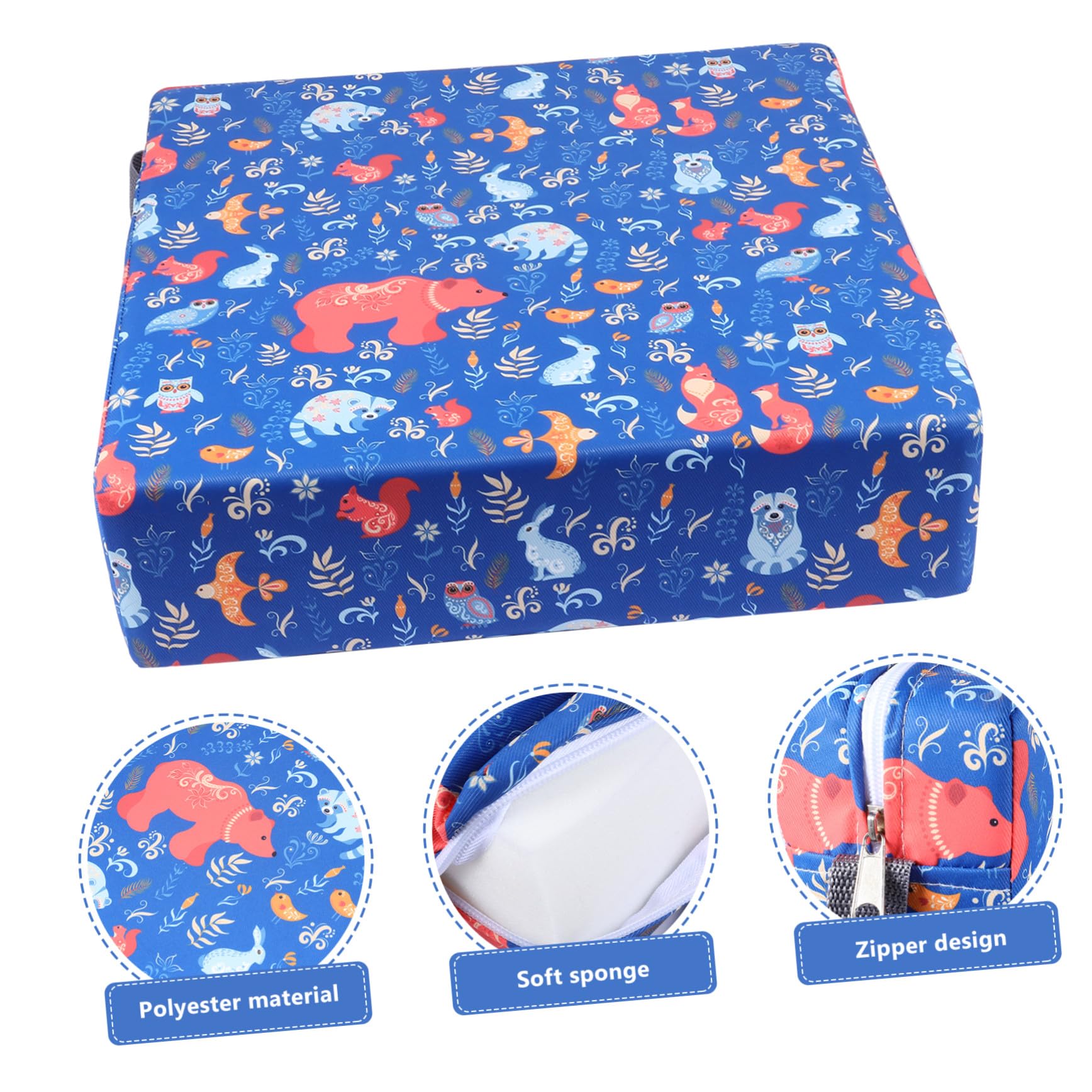 FRCOLOR 1pezzi Cuscino Rialzato per Sedia da Pranzo per Ragazzo Ragazza Ragazza Realizzato in Poliestere Design Forma di Cartone Animato Facile da Rimuovere e Pulire Cinghia Antiscivolo