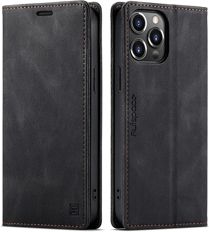 LOLFZ Wallet Case for iPhone 14 Pro, Flip Leather Case with