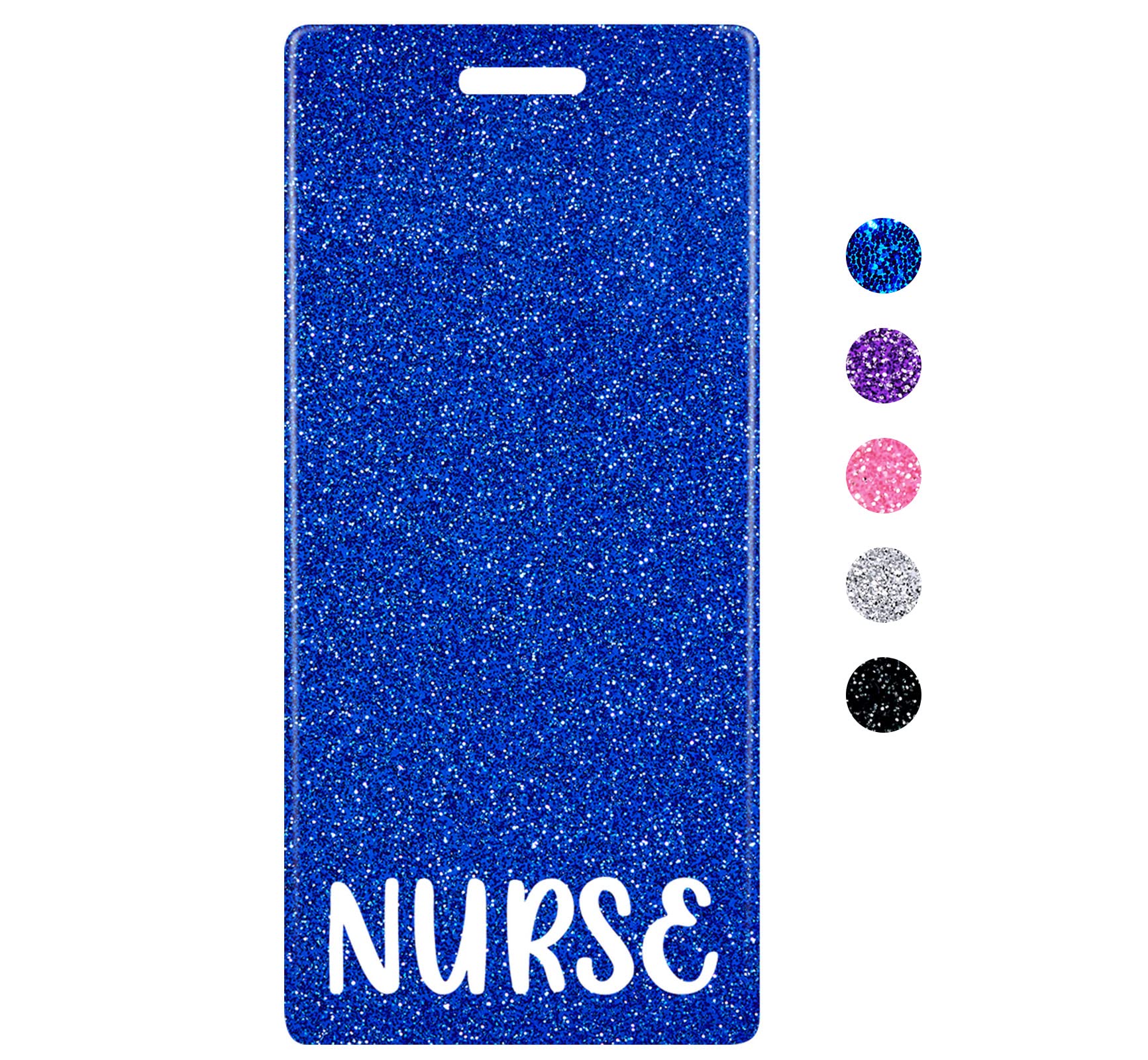 Plifal Nurse Badge Buddy Card Nursing Accessories Glitter Blue Vertical Badge Identification Tags