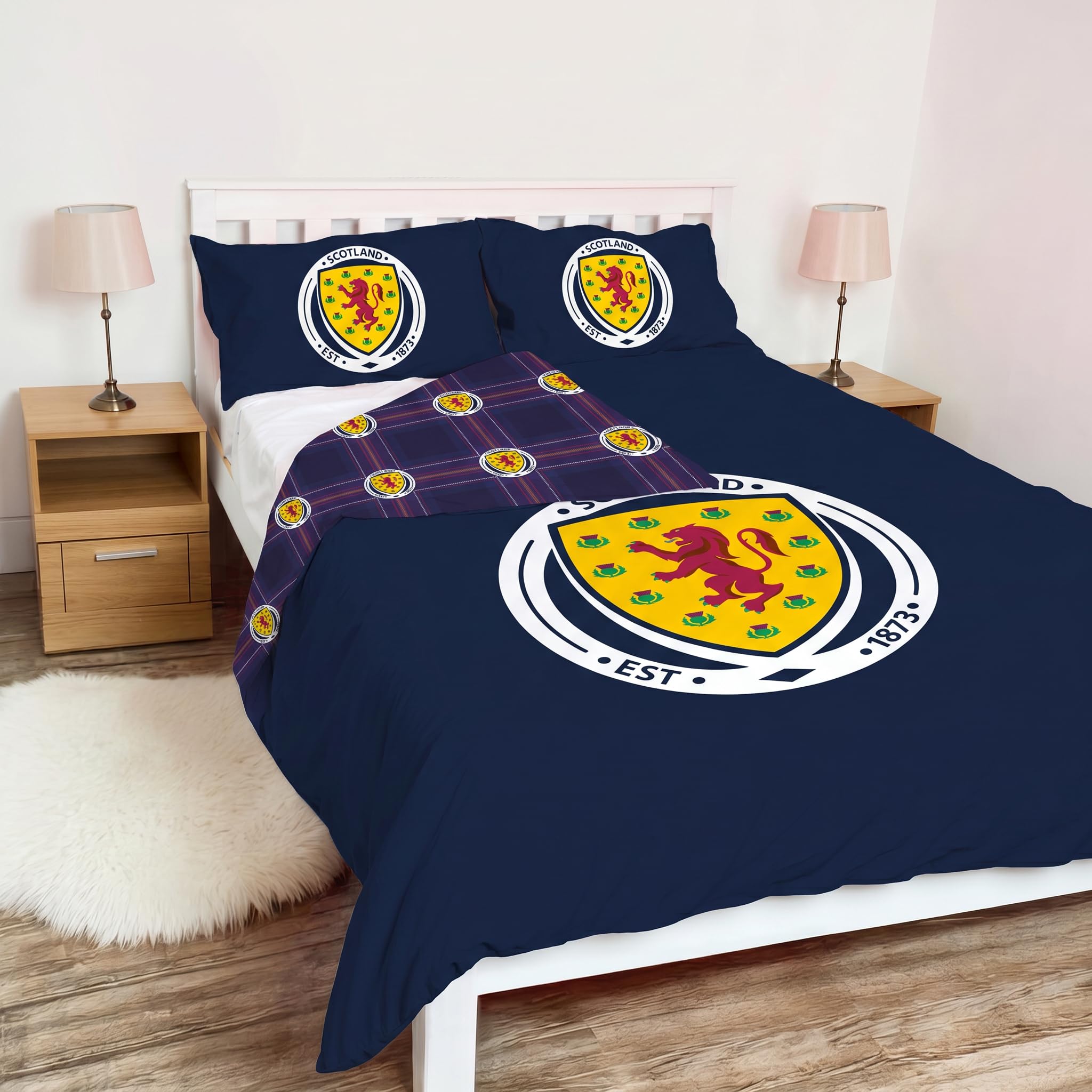 Official Scotland National Team Reversible Duvet Set, Double Bed Size (200x200cm)