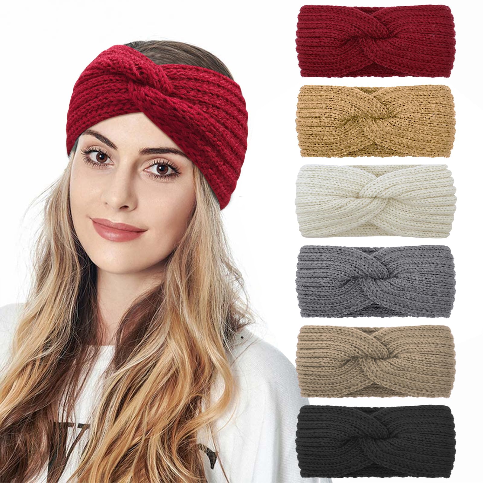 PROPOG Ear Warmer Headband for Women, Soft Ear Covers for Cold Weather Women Winter Headbands for Women Thick Ear Warmers Warm Ear Muffs for Winter Women Christmas Gifts