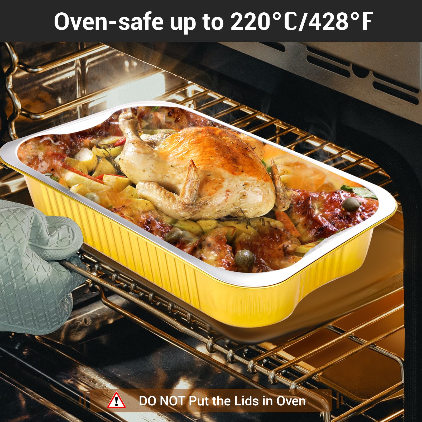 EUSOAR Moldes de aluminio con tapas, paquete de 12 unidades, de 127 onzas, desechables, pequeños, de aluminio, para tartas, pan, pasteles, fiestas, preparación, congelador, bandejas de goteo para