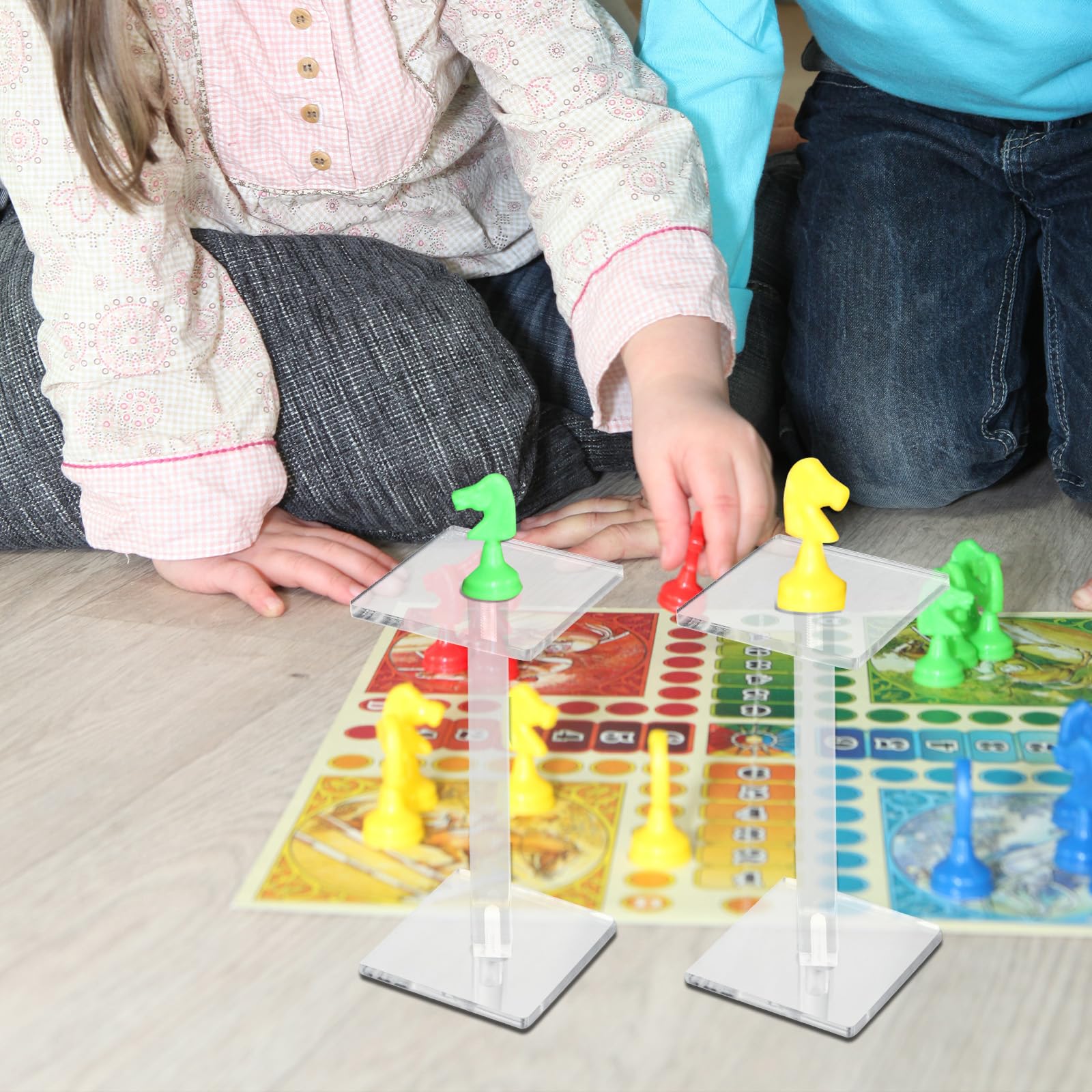 BOXOB 2szt Latające Miniatury Bojowe Risers, Regulowana Wysokość Wielopoziomowej Platformy Akrylowe Stojaki Bojowe do Prezentacji Terenu do Miniatur DND Gier Planszowych Akcesoriów RPG