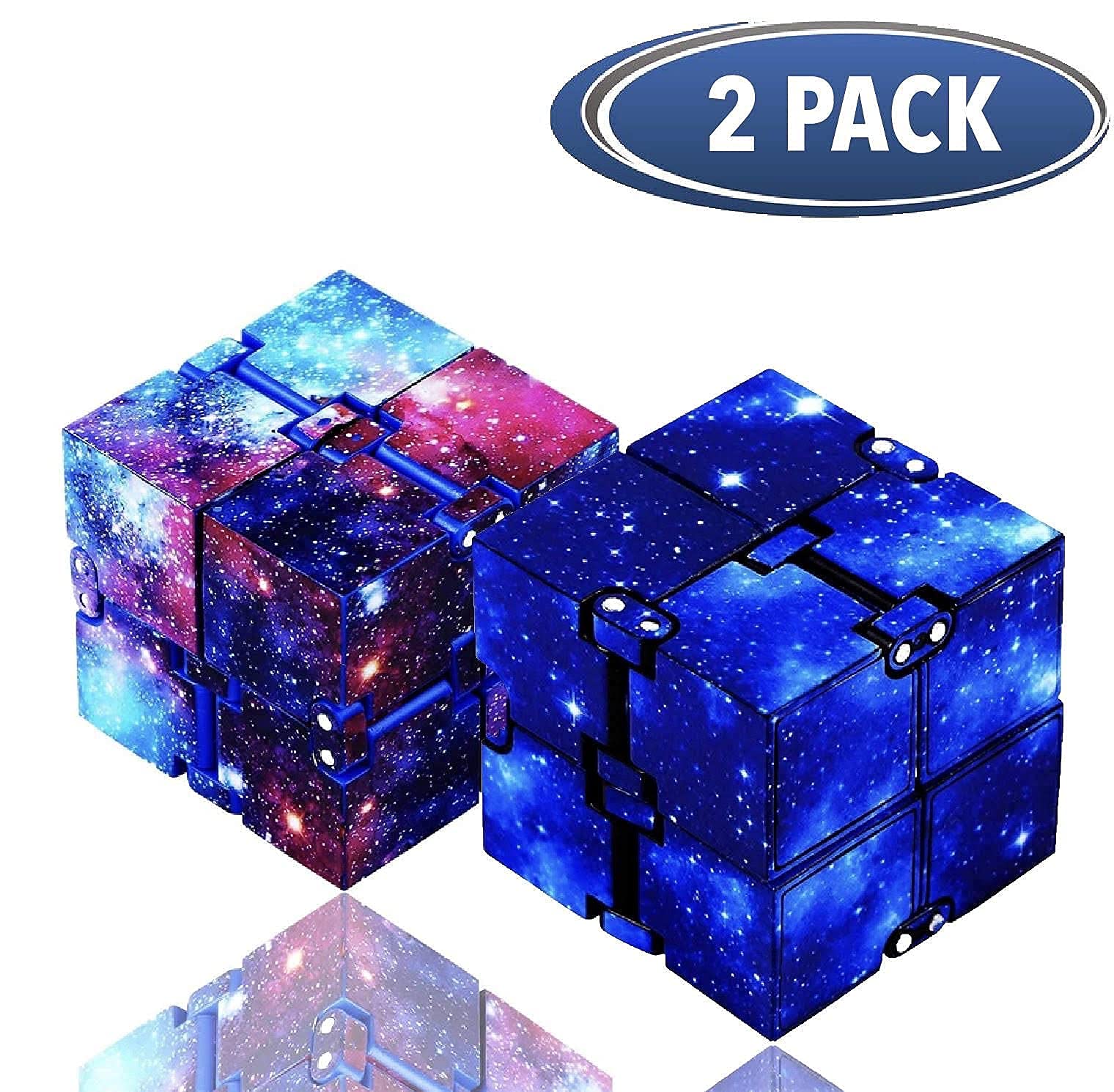 2 Pack Galaxy Infinity Cube Fidget Toy Silent Fidget Cube Fidget Cubes