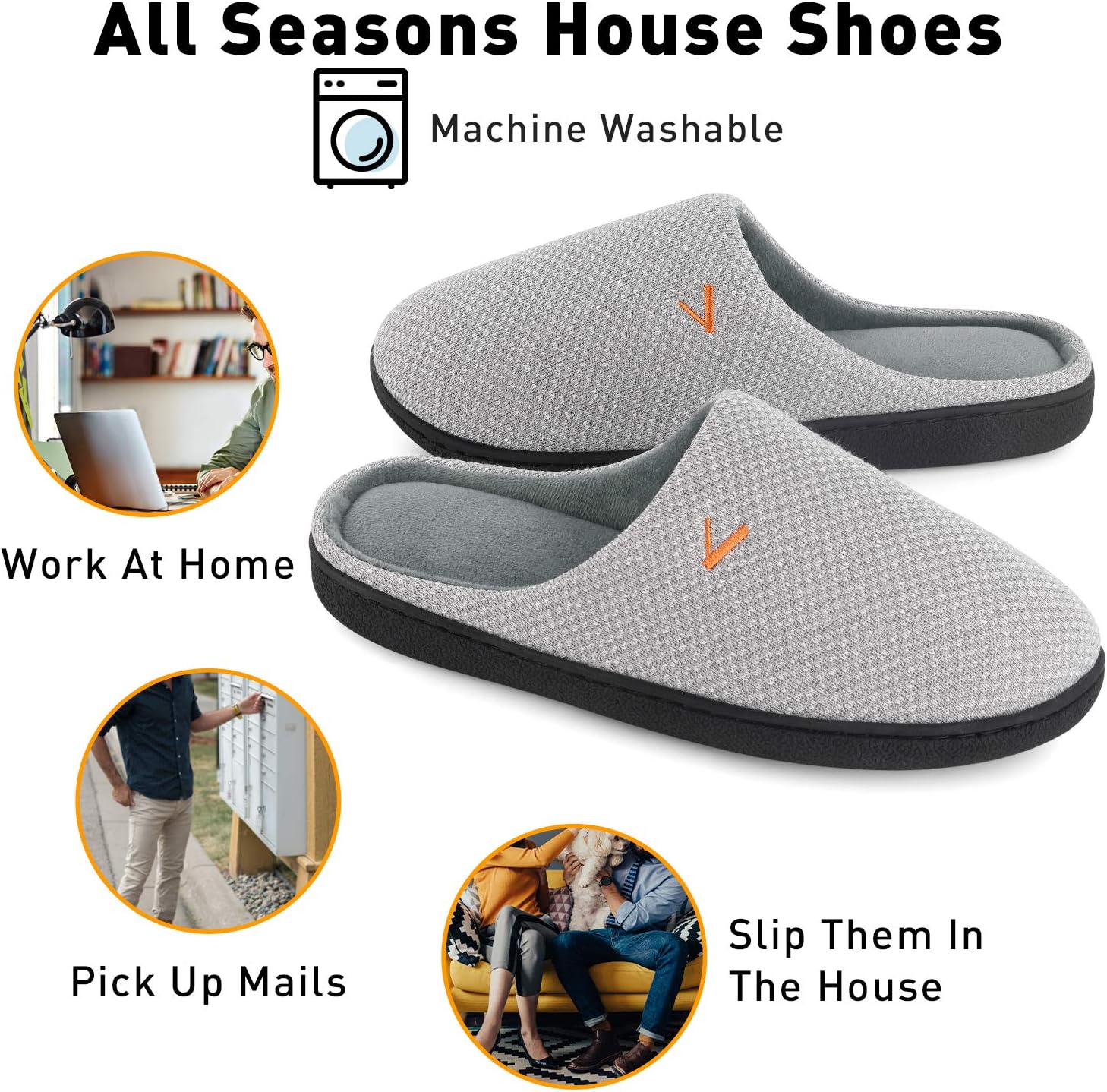 VONMAY Women's Slip On Slippers Warm Two-Tone Memory Foam House Shoes Lightweight Non-Slip Indoor Outdoor - Image 6