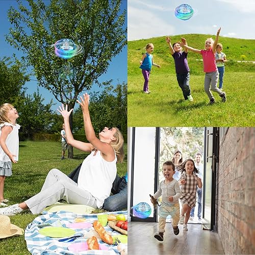 Miniatura 4 de Bola flotante para niños juguete para exteriores 360 bolas giratorias mágicas OVNI globo avión mejorado control de torbellino bola voladora LED luz