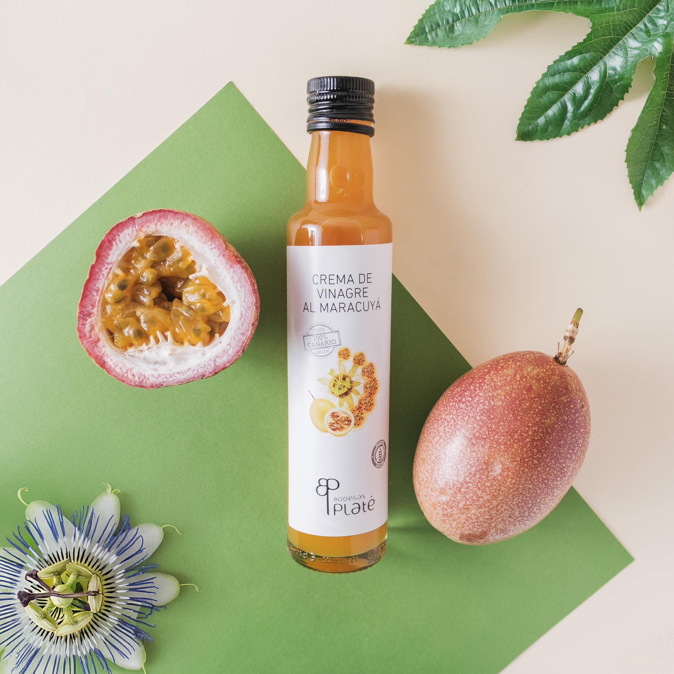 Crema de Vinagre de Maracuyá 250 ml Aderezo frutal vegano sin gluten