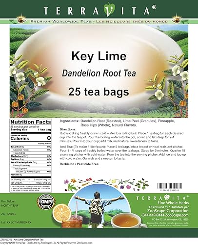 Miniatura 2 de Té de raíz de diente de león Key Lime (25 bolsas de té, ZIN 553345)