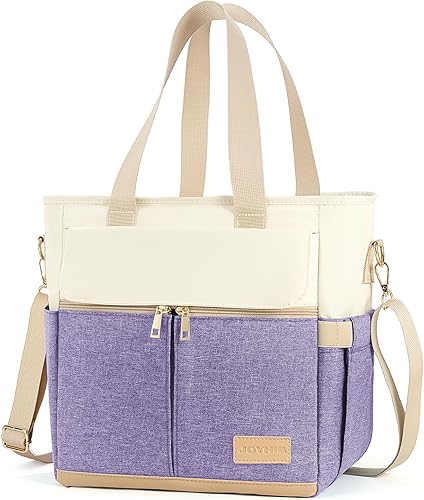 Vista 11 de JOYHILL Bolsa de almuerzo para mujer, lonchera aislada a prueba de fugas, D-Púrpura, Clásico, térmico, trabajo