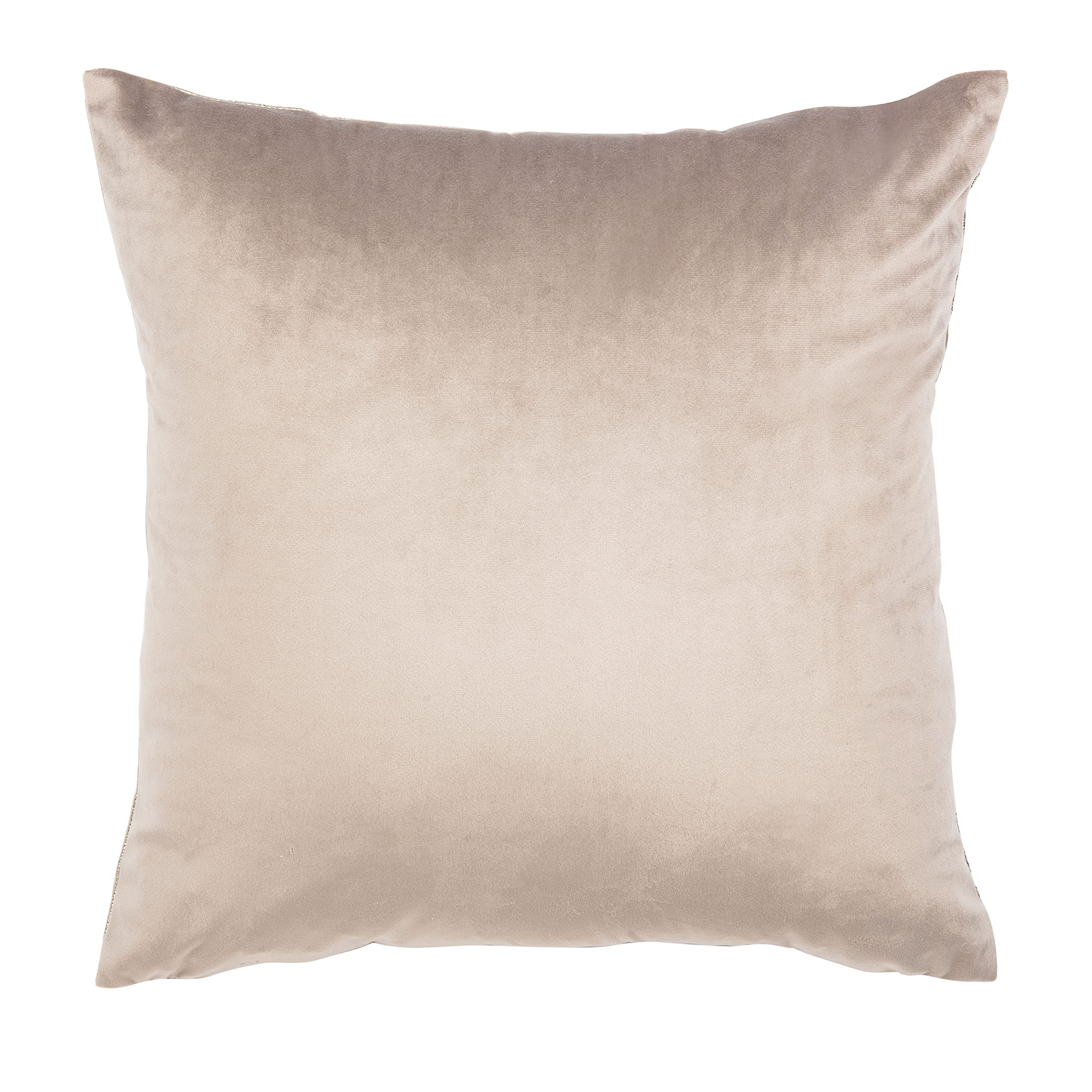 Safavieh Home Collection Prasla 18-inch Taupe/Gold Metallic Decorative Accent Pillow PLS7147A-1818, 19"x19"