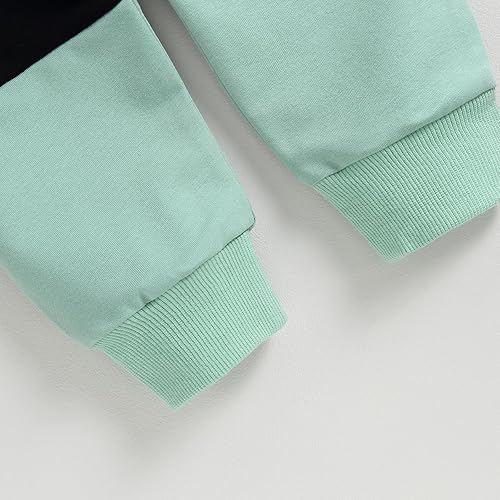 Miniatura 6 de Kupretty - Conjunto de sudadera de manga larga con colores contrastantes y pantalones deportivos para bebé niño, ropa de otoño e invierno