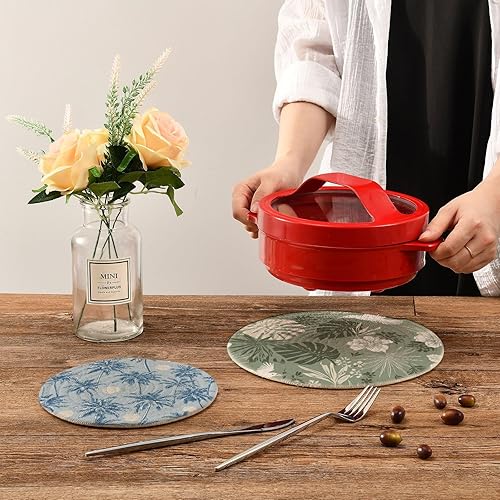 Miniatura 180 de Trivets for Hot Dishes Pots and Pans 2 PC Pot Holders Heat Resistant Cotton Round Potholders for Kitchen Countertop Decorative Autumn Maple Leaves