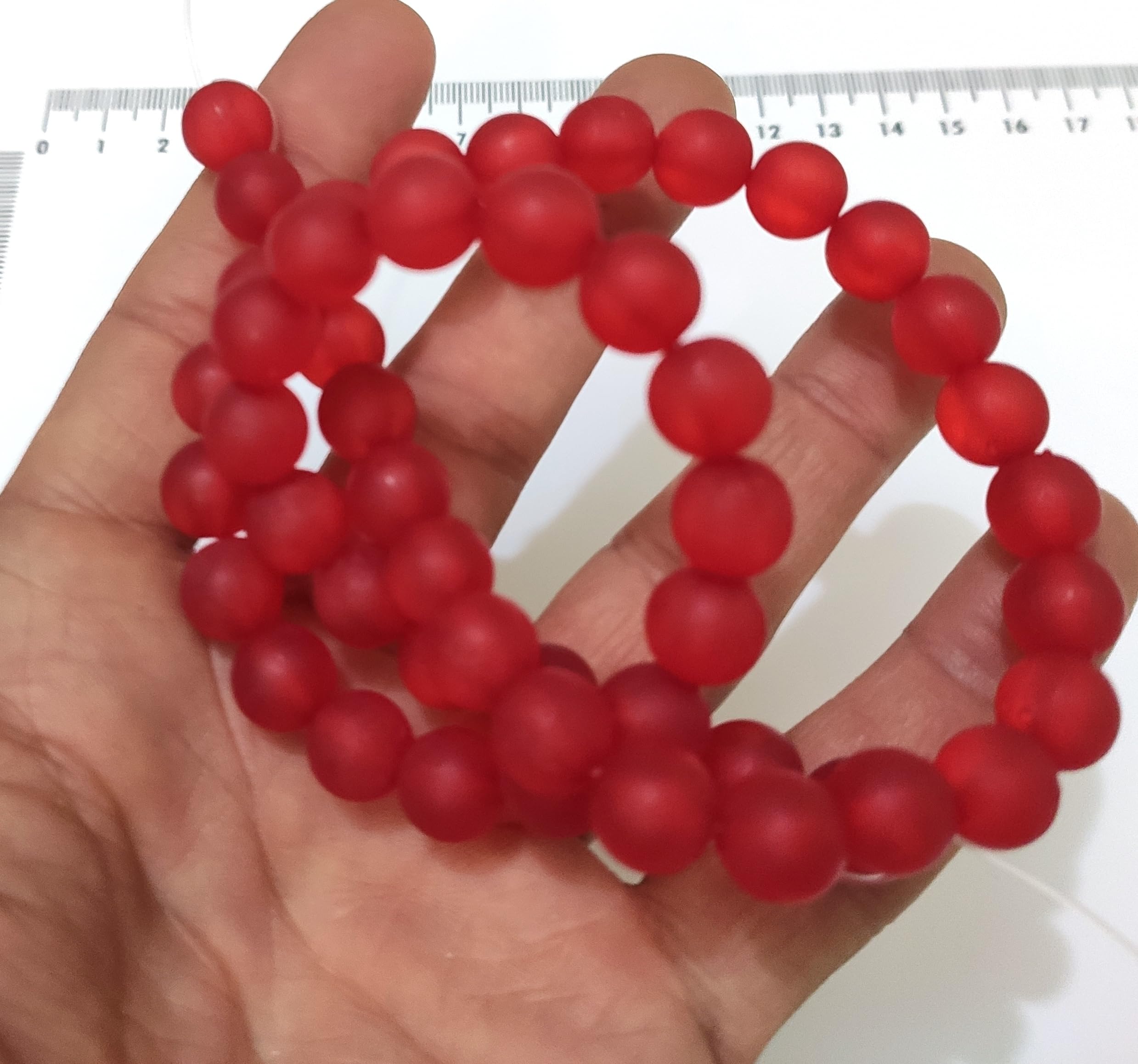 GoSetGet! 180pcs (10mm) RED ICE Moon Magical Shine Pearls moti/ICE Pearls Round Moti Beads for Jewelry Making (10mm-MoonRed)