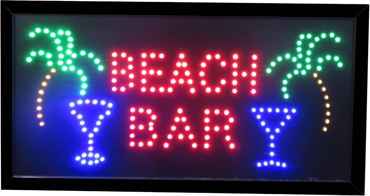 19x10 Neon Sign LED Lighting - Single Switch: Power & Animation for Business Identification by Tripact Inc - Beach Bar