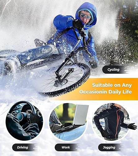 Miniatura 8 de WESTWOOD FOX Guantes de invierno para pantalla táctil, ligeramente impermeables, térmicos, cálidos, antideslizantes, para correr, ciclismo,