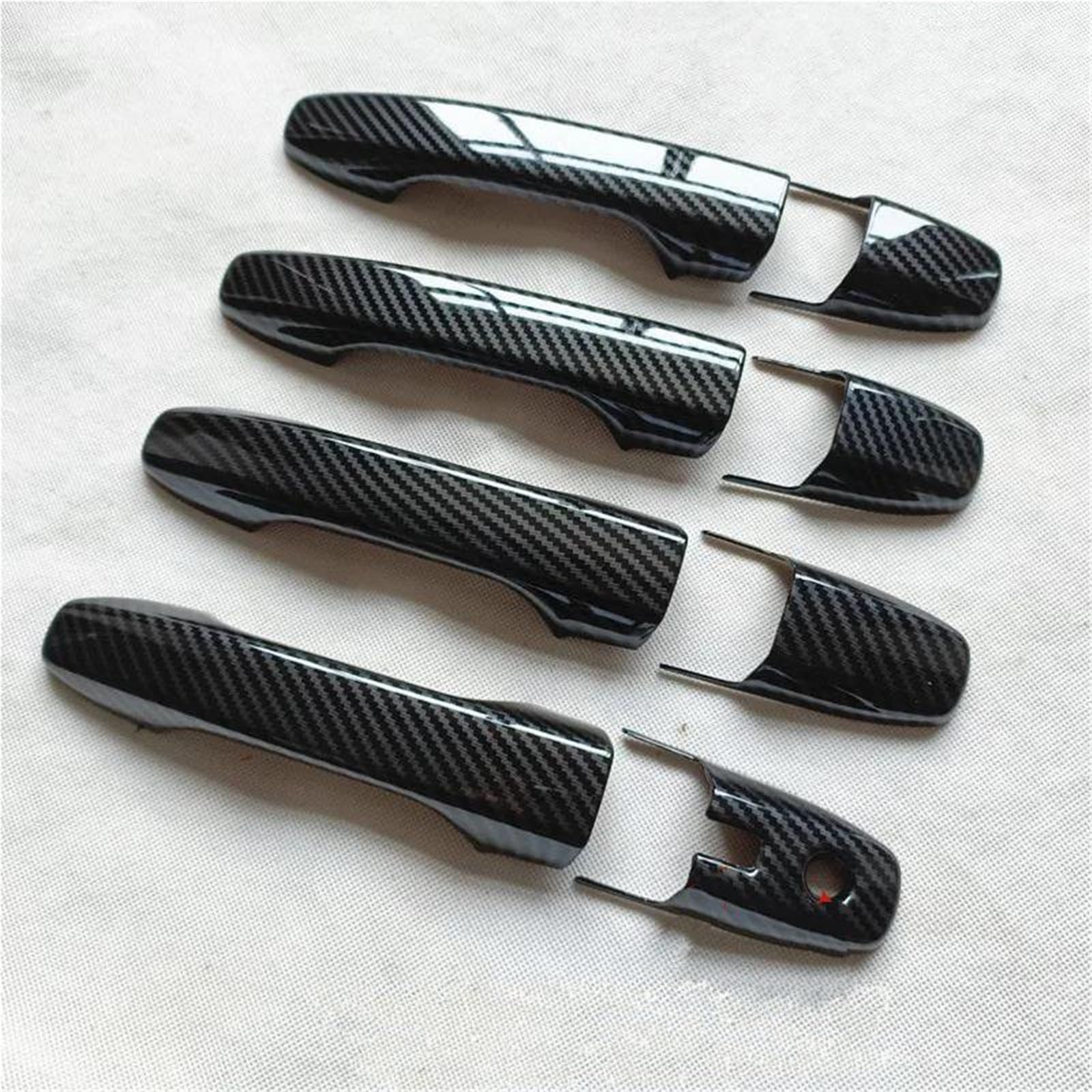 Noheeu Style1 For Toyota For Raize For Daihatsu For Rocky A200 2020-2023 Car Door Handle Cover Trim Plastic Imitation Carbon Fiber(Style1)
