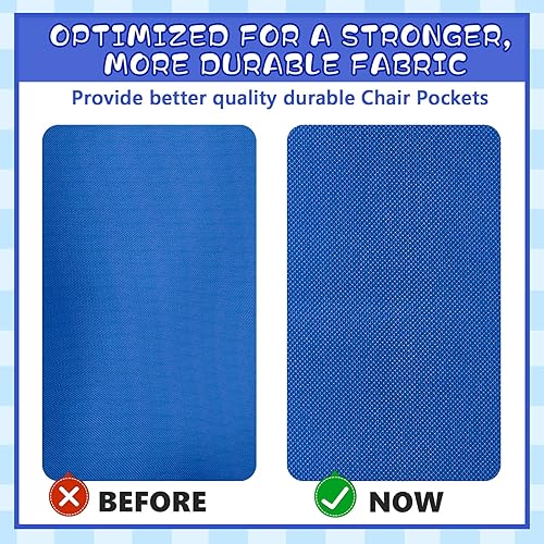 Vista 2 de Lewtemi Paquete de 6 bolsillos para sillas de 18 x 17 pulgadas para organizador de bolsillos de aula con 4 ranuras de almacenamiento para sillas sin