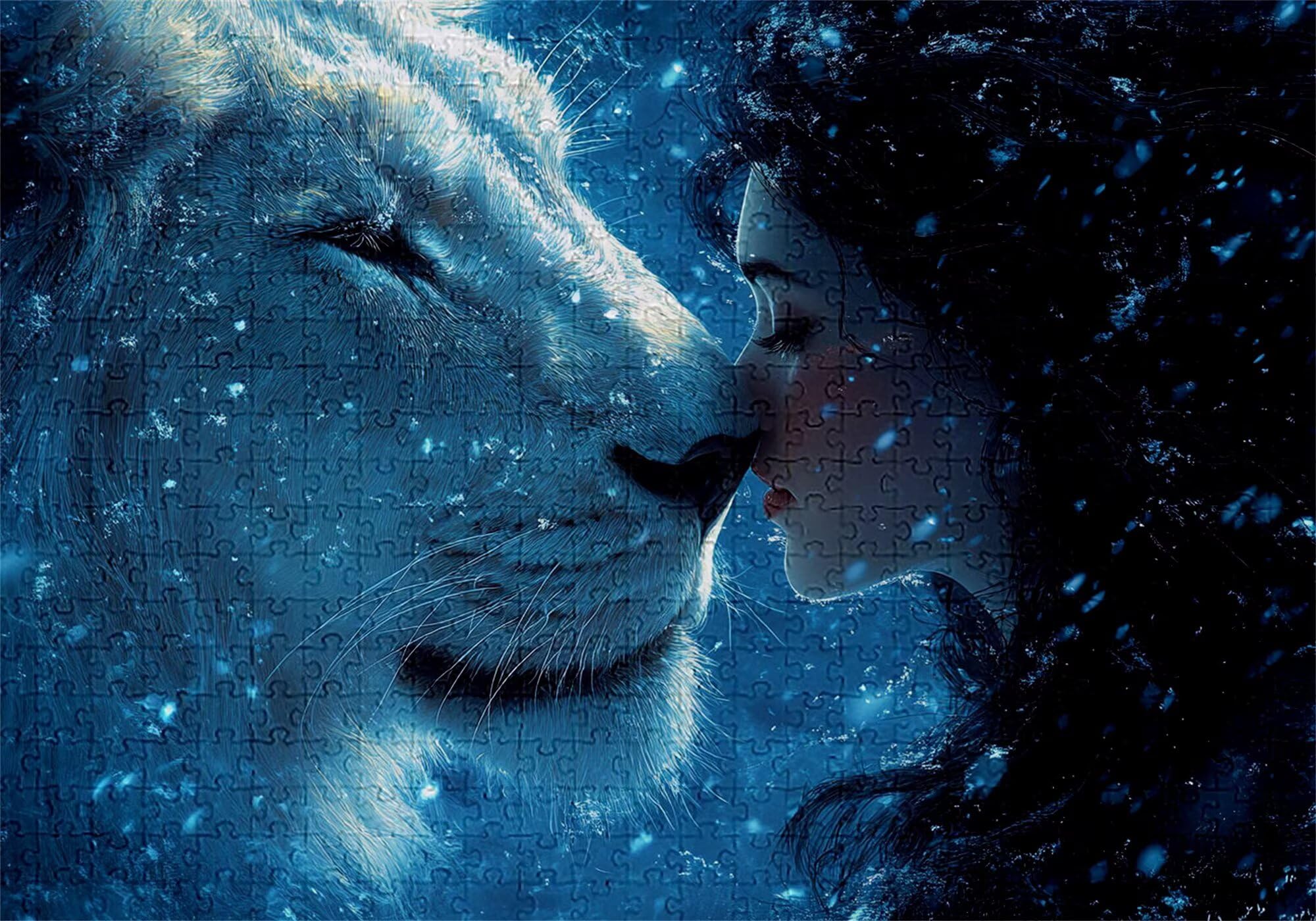 Puzzle 2000 elementów dla kobiet dorosły lew 100 x 70 cm unikalne rzemiosło klasyczne 3D drewniana układanka do rodzinnych gier biznesowych, układanka do samodzielnego wykonania nawet do dekoracji