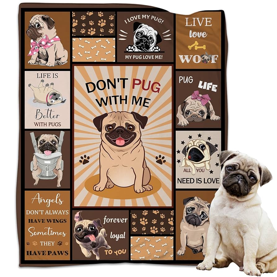 pug blanket amazon
