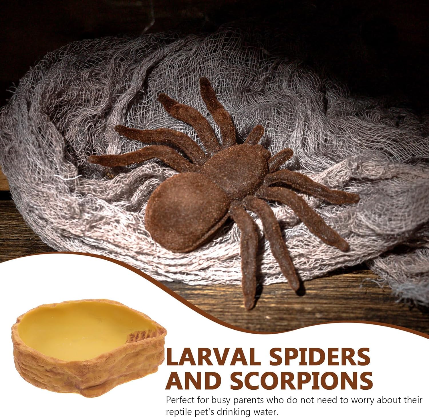 PRETYZOOM Reptile Feeding Basin and Water Bowl Resin Stone Pattern Crawling Pet Bath Tub for Tortoise Lizard Snake Terrarium Supplies