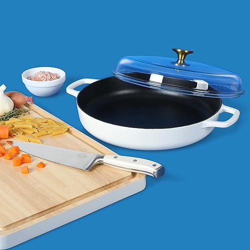 Miniatura 3 de Sur La Table Kitchen Essentials - Sartén de hierro fundido esmaltado de 3.75 cuartos de galón, todo en uno, multiusos, no tóxico, antiadherente, con
