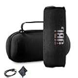 Flip 6 Portable Wireless Speaker | Deep Bass Sound, IP67 Waterproof Rating | Bluetooth Audio for Outdoor, Travel, Beach, Hiking, and Home Use (Black) with Travel Case + Microfiber Cloth