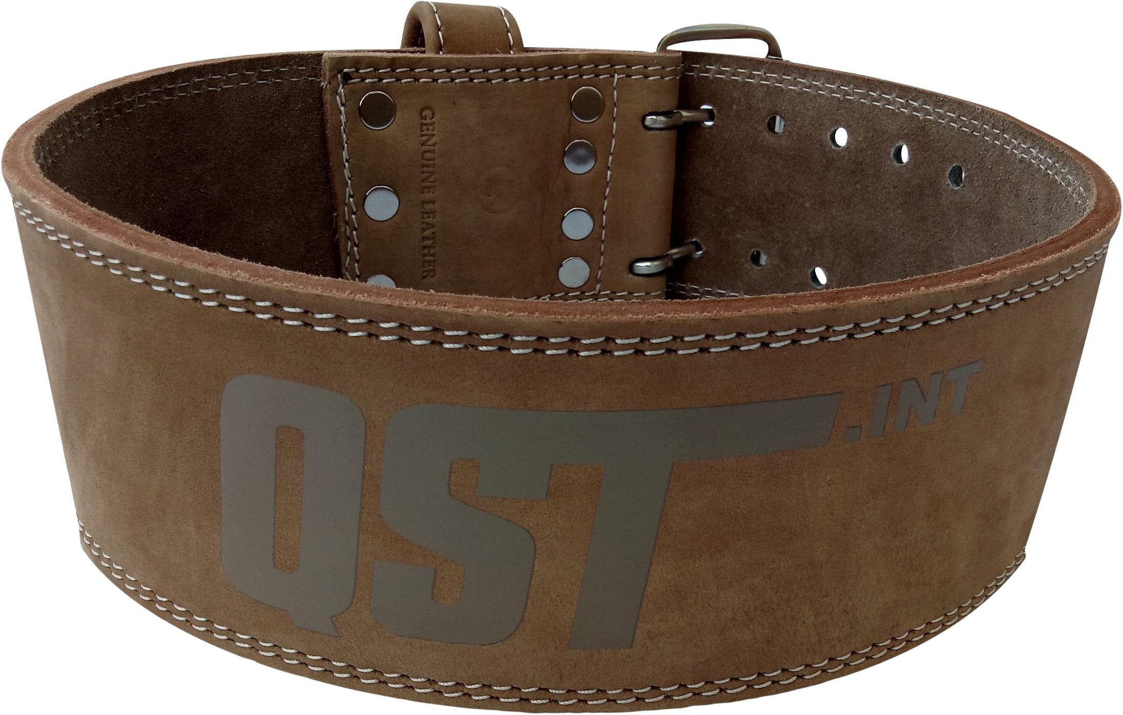 QST Premium Top Grain Leather Workout Belt, Full Lumbar Support, 4'' H, X-Large
