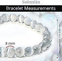 Vista 252 de Pulsera de turmalina negra, pulsera de cristal curativo natural para mujeres y hombres, pulsera de cuentas redondas de 0.315 in para espiritual