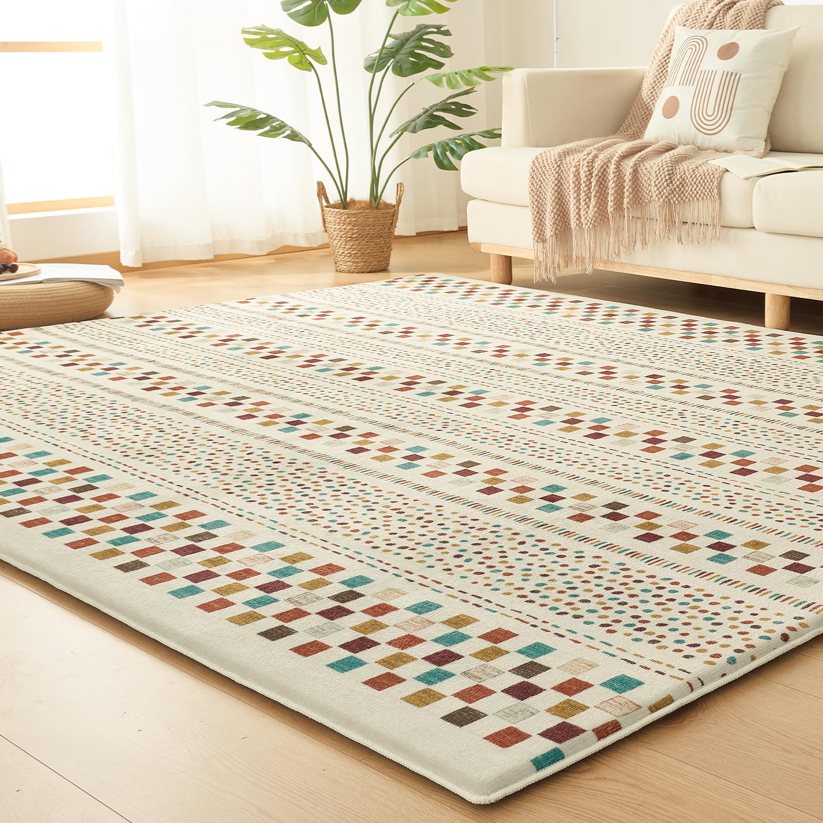 VK Living カーペット ラグ 極厚25mm ラグマット【新開発ミルク