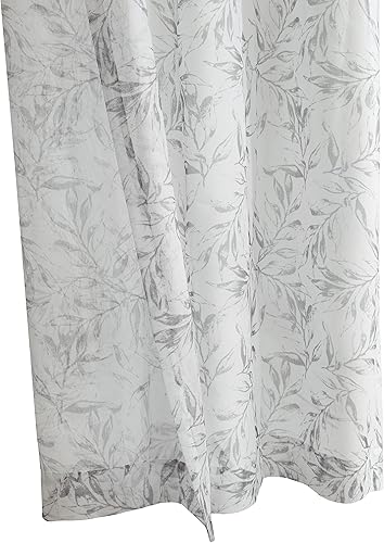 Miniatura 4 de Jennifer - Cortina transparente con ojales y estampado botánico, 52 x 63 pulgadas, color gris