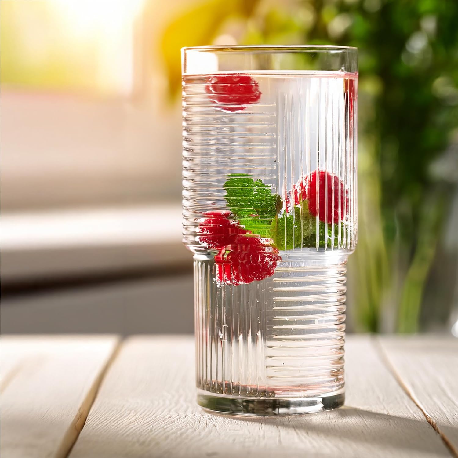 Glasses Set, Drinking Glasses, Cocktail Glasses, Set of 6, High, Dishwasher Safe, Transparent, 400 ml